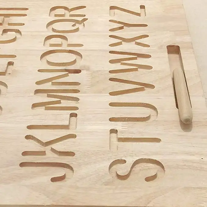 Wholesale Wood Alphabet Letter Tracing Board Wood Tracing Card For 