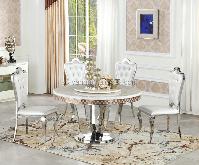 Fashion Design Round Dining Table With Steel Base For Hot Sale Dining