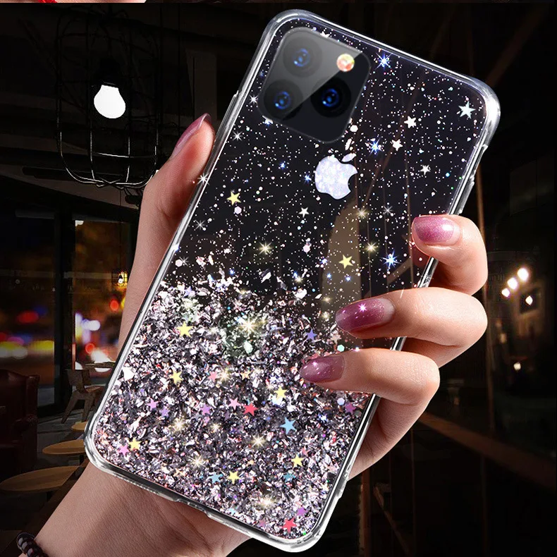 Luxury Bling Star Glitter Soft Tpu Shockproof Mobile Phone