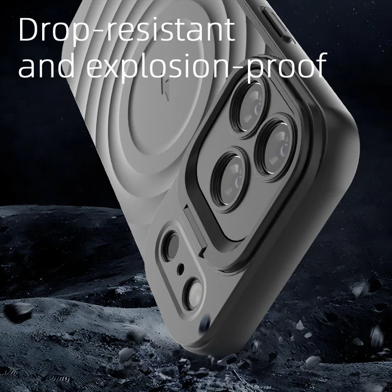 product heat dissipation drop protection   invisible stand magnetic for apple 17 phone case for iphone 16 pro max-6