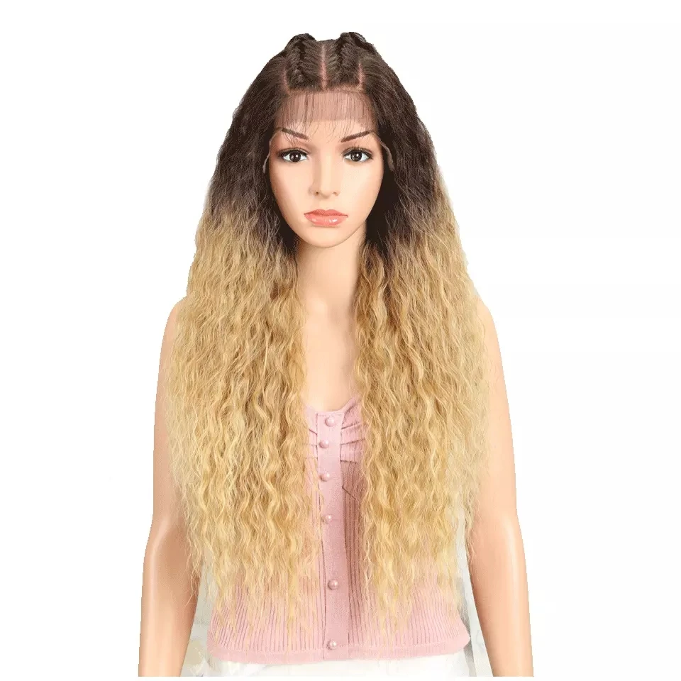 黑色珍珠蕾丝正面假发自然头发25-30英寸super水波超长波浪合成假发