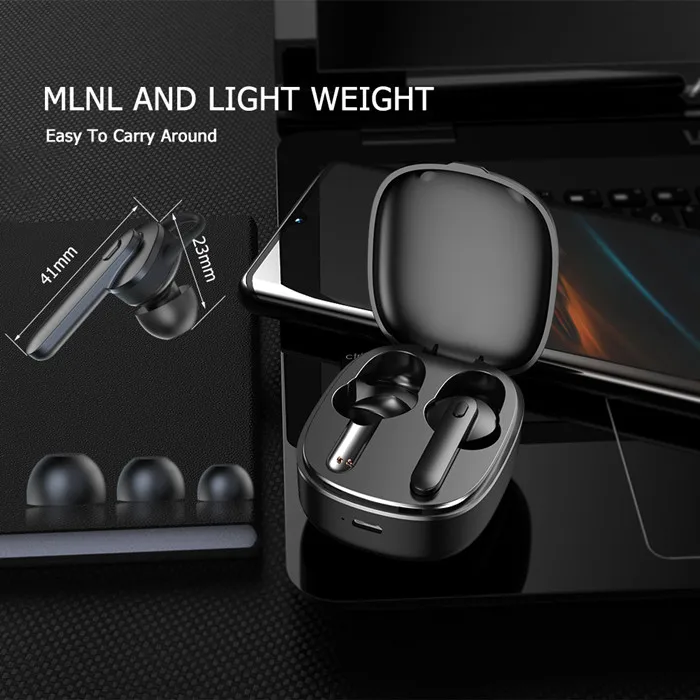 Wireless Stereo Earbuds 5.0 Headphones TWS Sport Wireless Earphone 50H Play Time with Charging Case for Running - ANKUX.COM