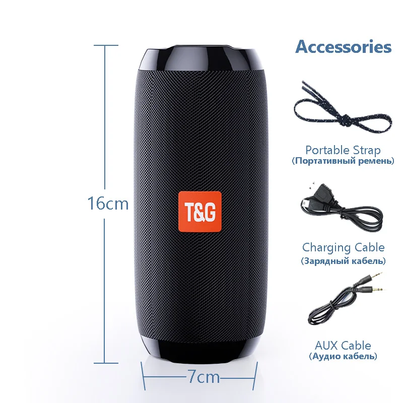 TG117 Portable Bluetooths Speaker 20w Wireless Bass Column Waterproof USB Speakers Support AUX TF Subwoofer Loudspeaker - ANKUX.COM
