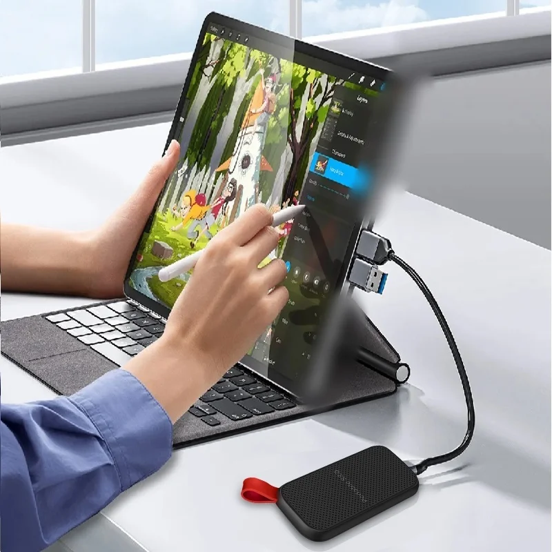 Side-by-side comparison of portable SSDs (left) and Thunderbolt enterprise enclosures (right)