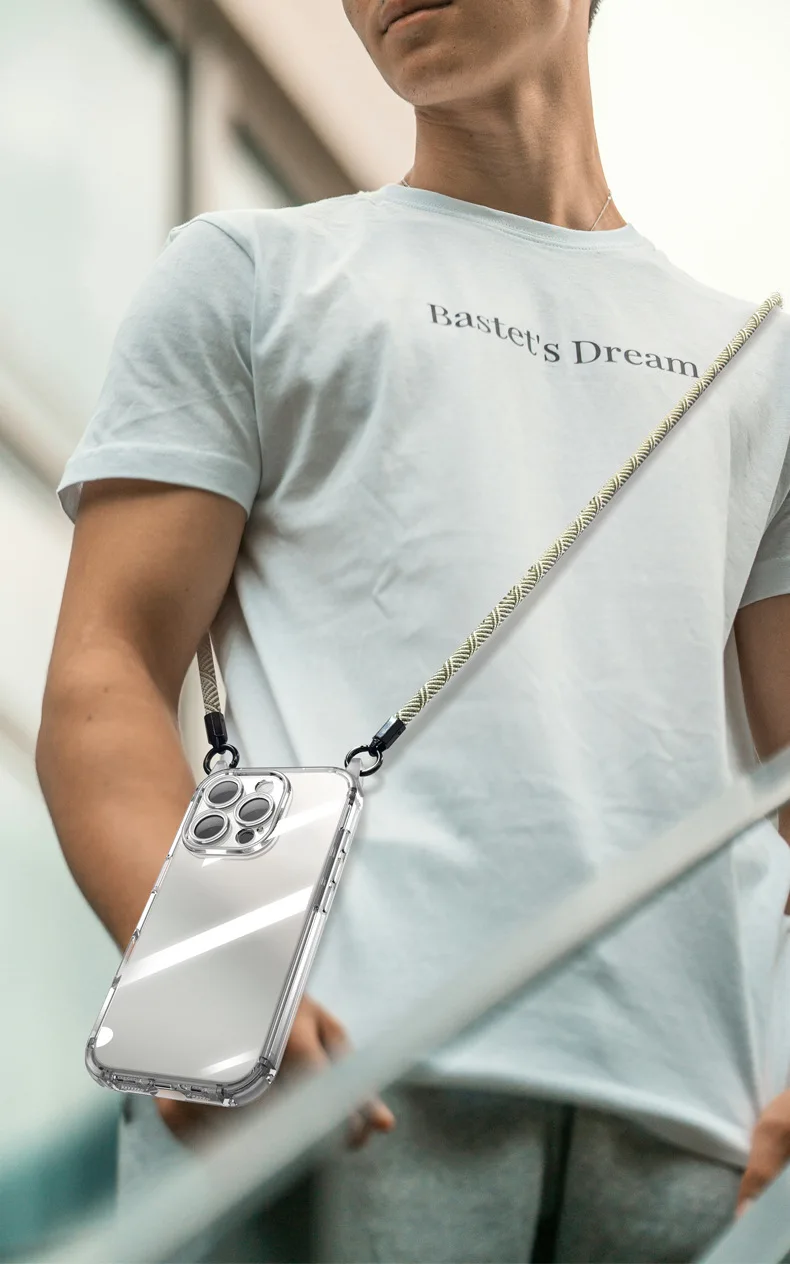 Sac bandoulière/bandoulière en TPU transparent moulé par injection, avec cordon détachable et ouverture aux quatre coins, antichoc, à monter soi-même._voghion.com