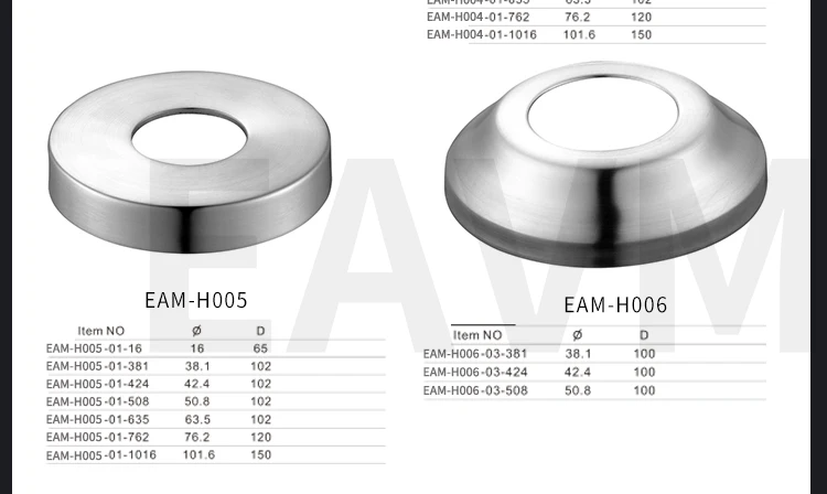 Stainless Steel staircase railing accessories Decorative Cover for Modern Balcony Pipe Railing