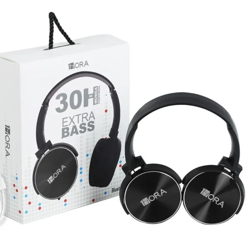 1 Hora Audifonos Inalambricos Headphone 5.0 Extra Bass Duracion 30 Hrs