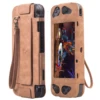 Nintendo Switch Wallet Style PU Leather Brown Case Protect Flip Travel Cover with Card Holder and Stand Function switch