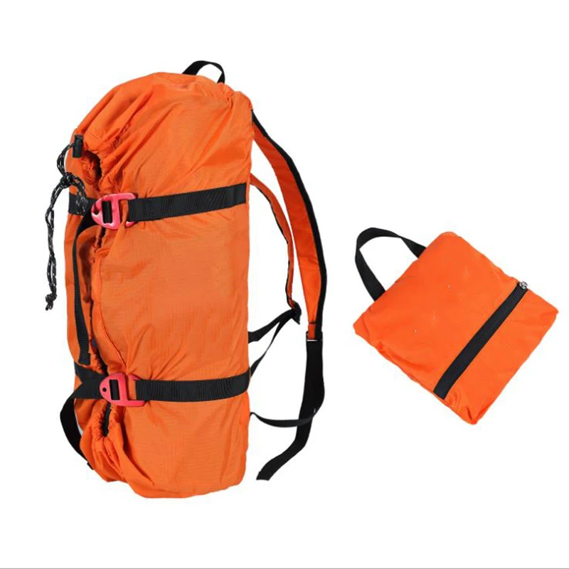 Ultralight Folding Rock Climbing Caving Rope Bag Sling Cord Gear Mountaineering Gear Equipment Holder Carry Backpack 