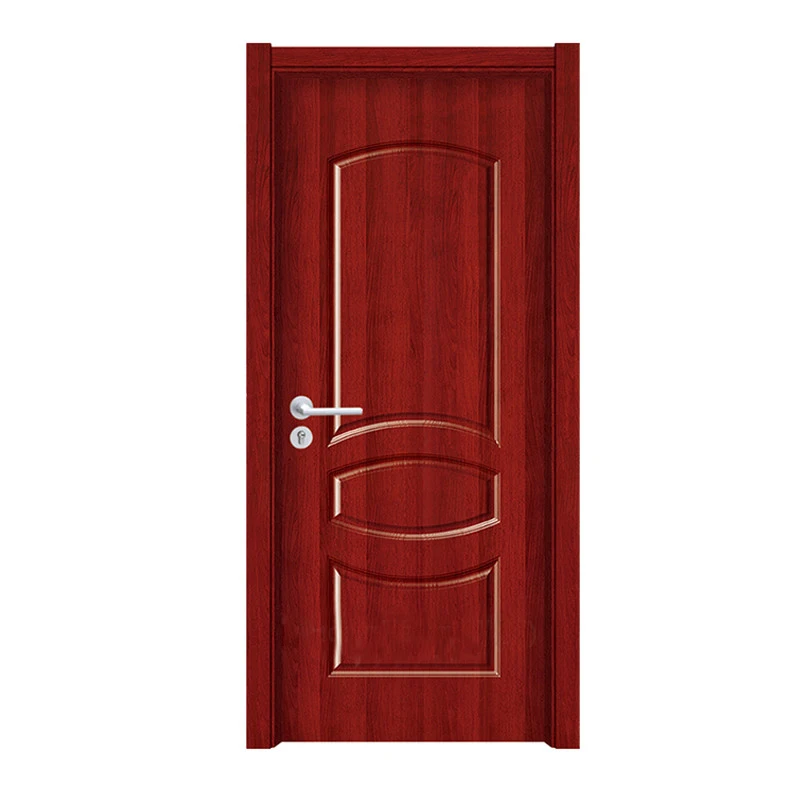 China goods wholesale 3 panels red color wood single main kitchen cabinet melamine door