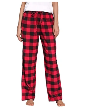 womens black and red plaid pajama pants
