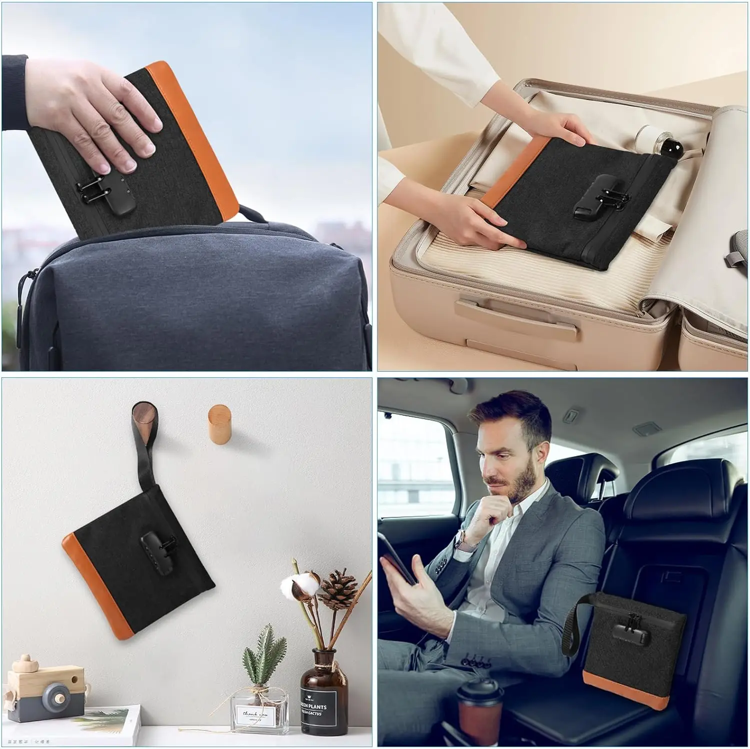 2024 Custom Money Bag With Combination Lock Bank Bag For Cash,Passports