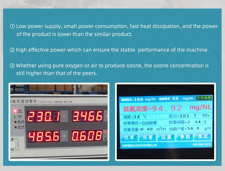 20g/h Adjustable Water-cooled Quartz Glass Ozone Generator Tube with Power Supply