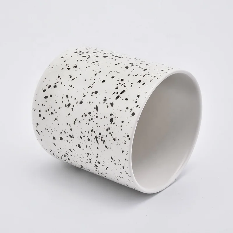 Fancy cylinder ceramic candle jar tealight candle container home decoration