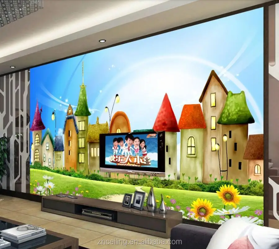 Zhihai Castle Comics Children's Room Cartoon Background Wall Painting  Decorative Painting Study Room Decorative Wallpaper - Buy Living Room 3d  Wallpaper,3d Wall Murals Wallpaper,Study Room Decorative Wallpaper Product  on 