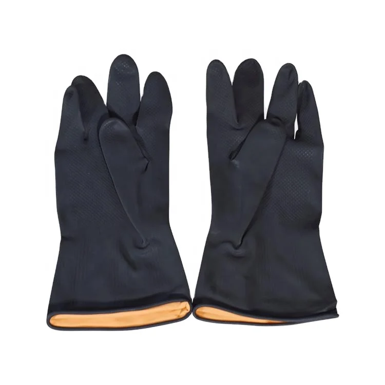 Impa Code 190121 190122 Black Natural Rubber Gloves Short Long 300mm