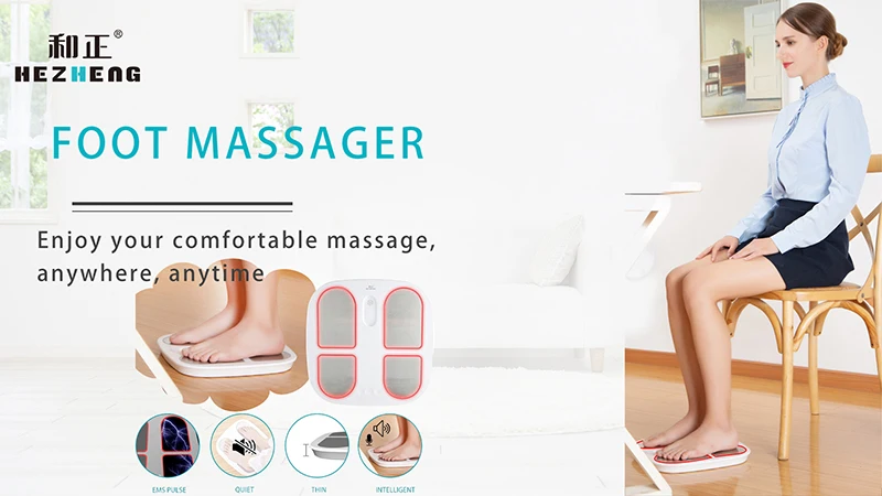 Hezheng Foot Massager: Portable, Electric Reflexology Device with Heat. Ideal Foot Pulse Massage Machine