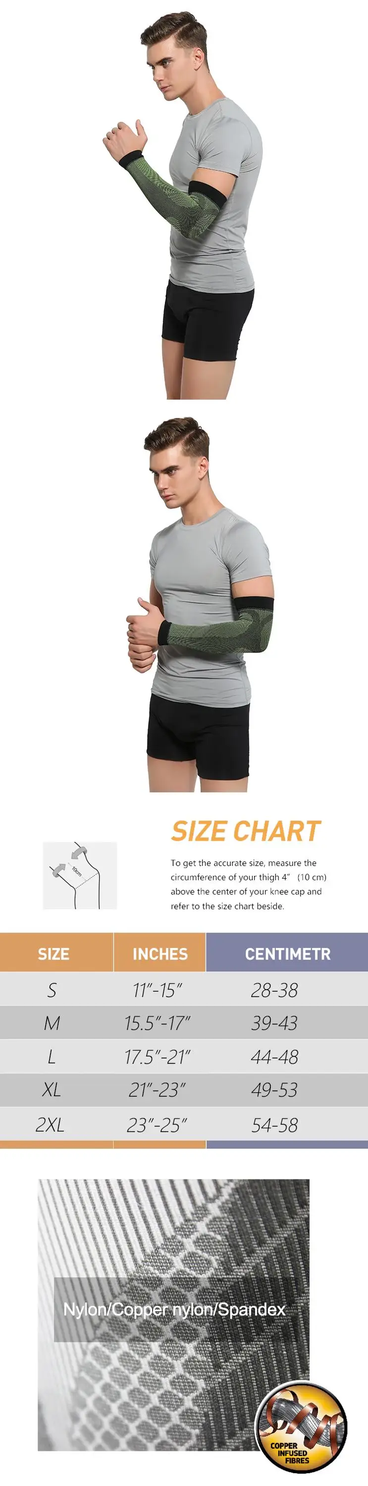Nylon compression seamless elbow support arm sleeve