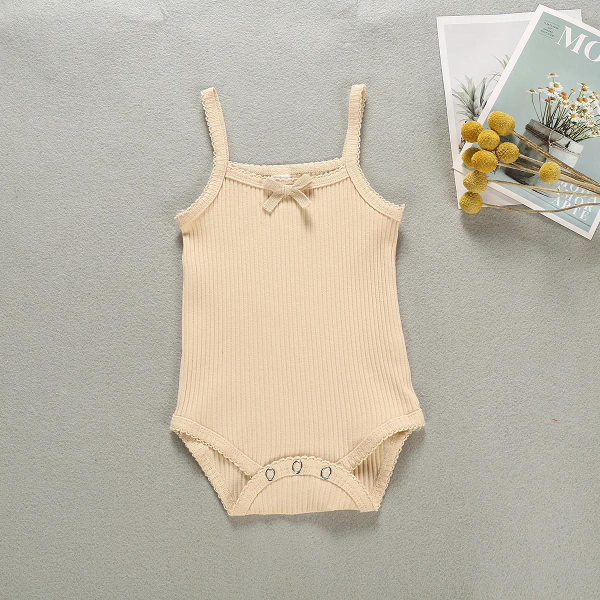 3pcs/pack Newborn Infant Toddler Girl Sleeveless Ribbed Cotton Bodysuit