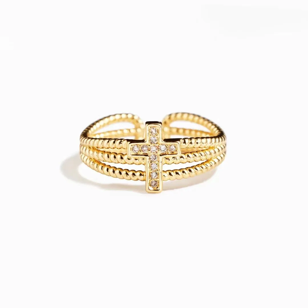 Hot Selling S925 Sterling Silver Three-Layer Adjustable Ring Simple Fashion for Women's Fine Jewelry