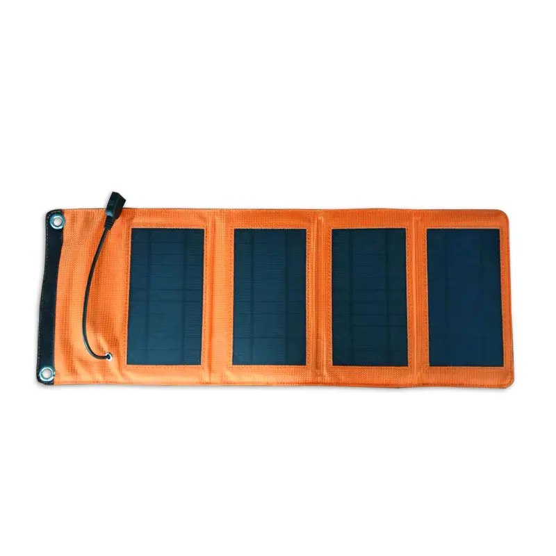 
portable 5V 7W foldable mobile Solar Charger for USB Devices Outdoors 
