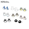 2019 New My Neighbor Totoro Acrylic Earring Cute Totoro Plastic Earring Anime Epoxy Silver Resin Earrings