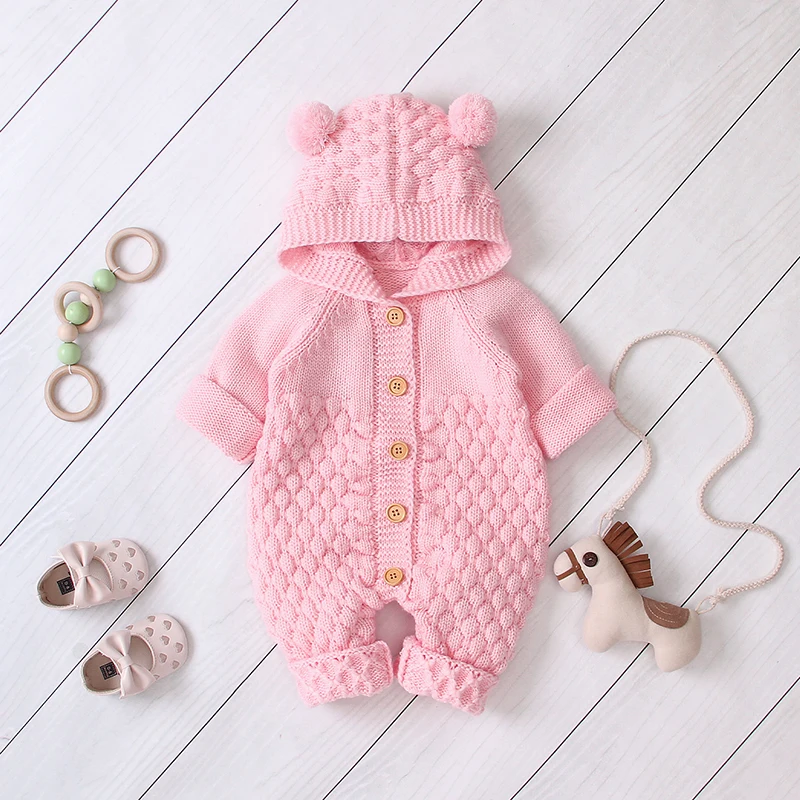 Baby Rompers Knitted Long Sleeve Knit Newborn Bebes Boys Girls Warm ...