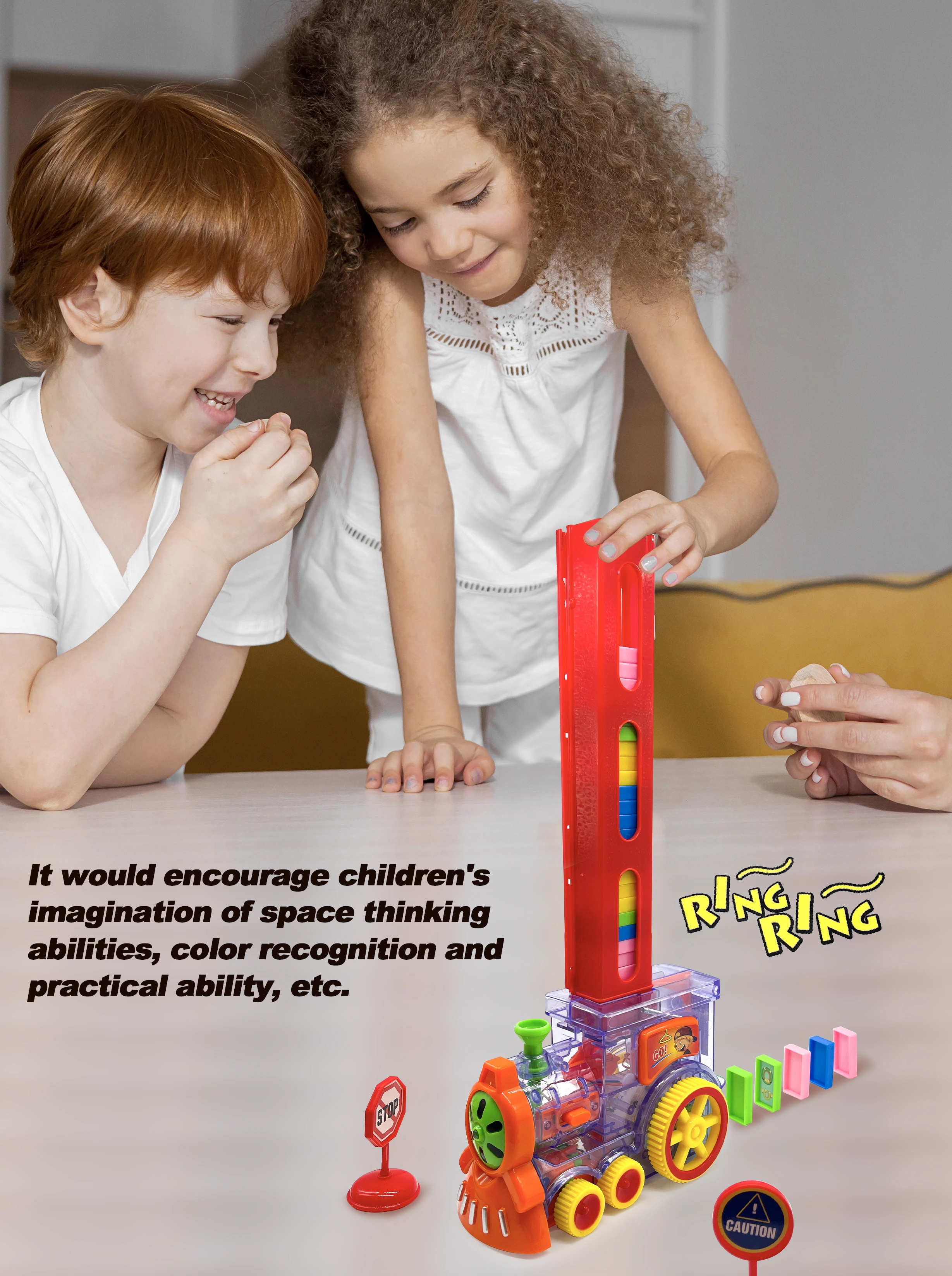 Creative Kids Educational Game Set Automatic Laying Domino Train Toy