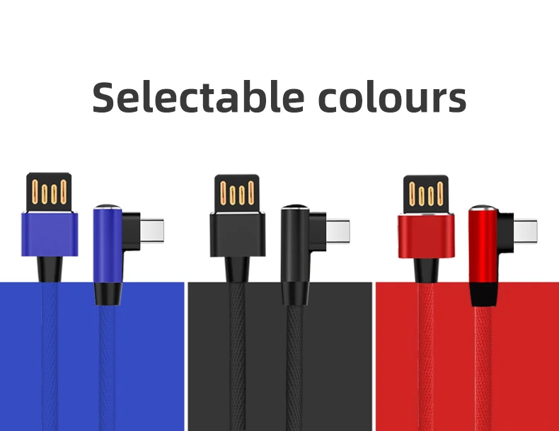 Hot selling 3ft Double Elbow USB Cable 3A micro Type-C Sync Data Nylon Braided fast charging cable for mobile game data cables - ANKUX.COM