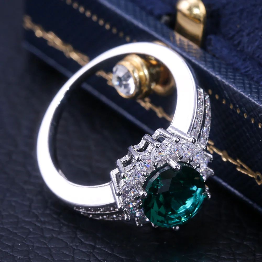 CAOSHI Luxury Dainty Female Rings for Women Wedding Rings Jewelry Gifts Green Zirconia Ring Women