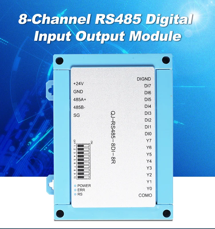 8-channel RS485 Digital Input & Relay Output Module 24VDC