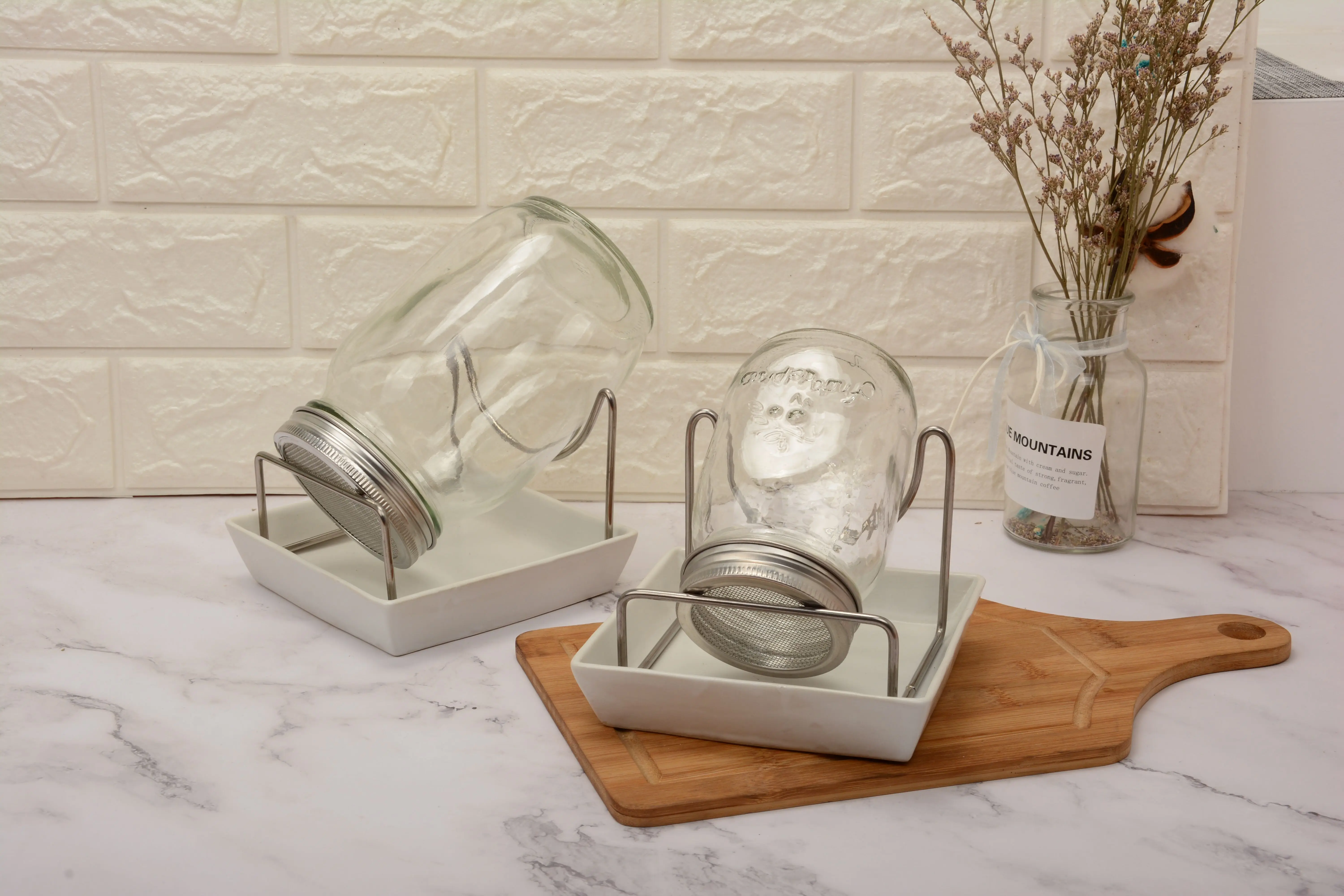 Seed Sprouting Jar Kit Sprout Glass Mason Jars With Stainless Stands And Tray Buy Sead