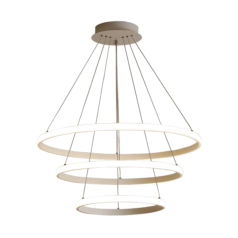 Modern LED white black aluminum ring suspension home decor Pendant lamp Chandelier