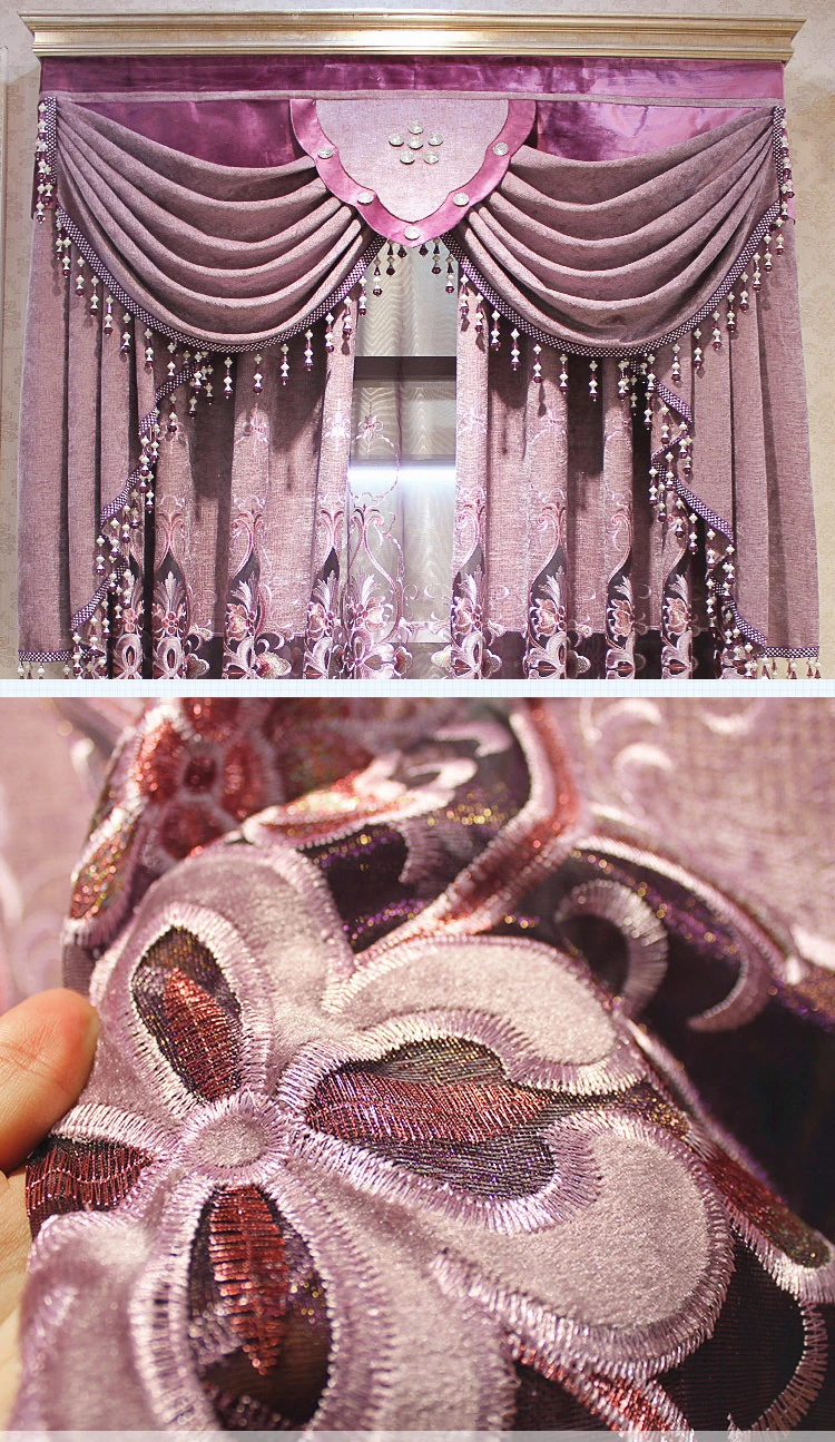 Wholesale Custom Curtain Luxury Dubai Style Curtain Head Blackout