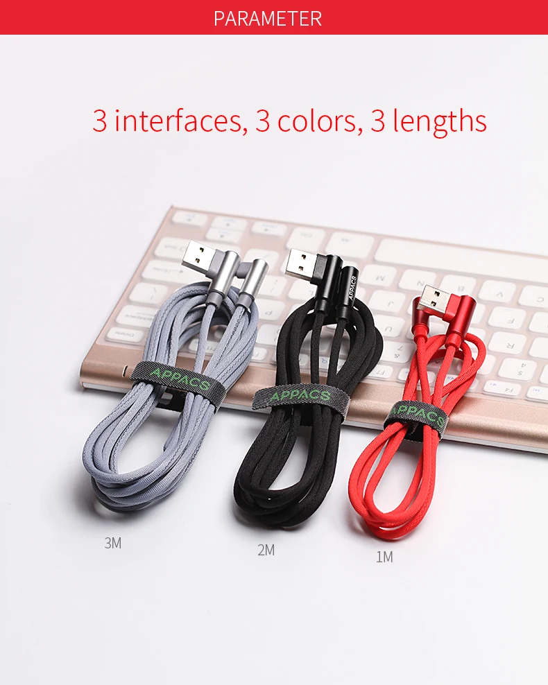 2m 6.6ft Right Angle Type C USB 2.0 Cable High Quality Nylon Braid Type C Cable Wholesale Fast Data Charger 90 Degree Cable
