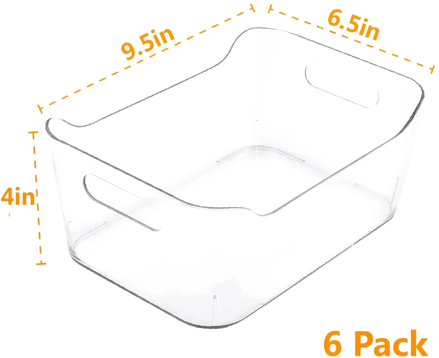 Refrigerator Organizer Bins,6 Pack Clear Plastic Fridge Storage Bins