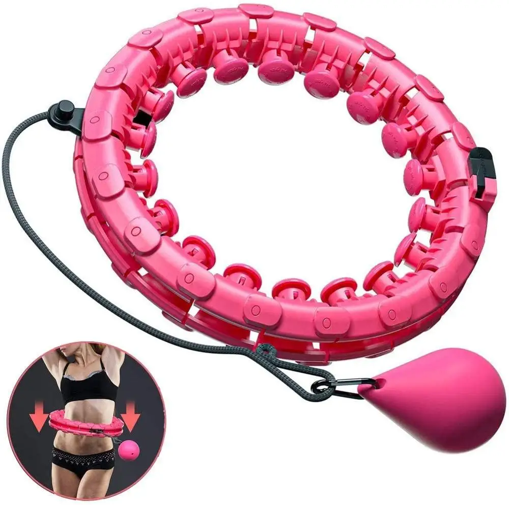 
Home gym equipment smart hula hoop lose weight detachable sports fitness hula hoop ring with exercise ball auto-spinning 