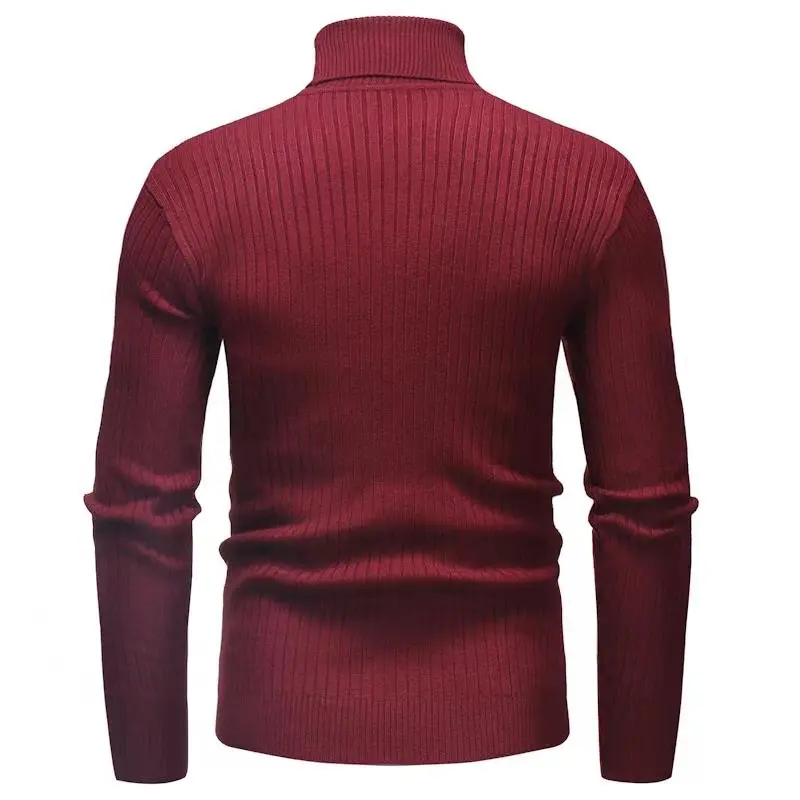 Turtleneck Brown Long Sleeve Ribbed Winter Pullover Cable Knit Sweater ...