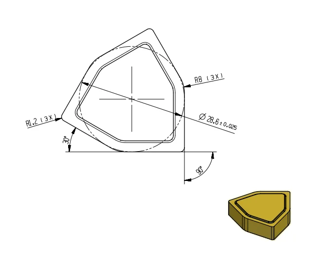 Cemented Carbide Insert TNMX2208L R-WPM for Heavy Duty Turning Stainless Steel & Alloy Steel Centerless Lathe Peeling Insert