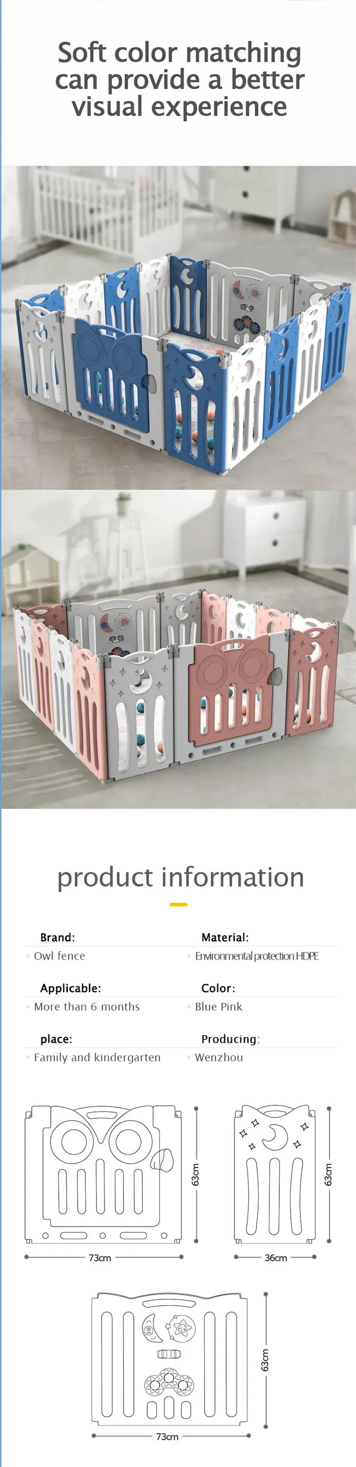 Feelkids Hot Selling High Quality Custom Easy Fold Plastic Children Large Playground Playpen for Babies Bedroom Living Room supplier