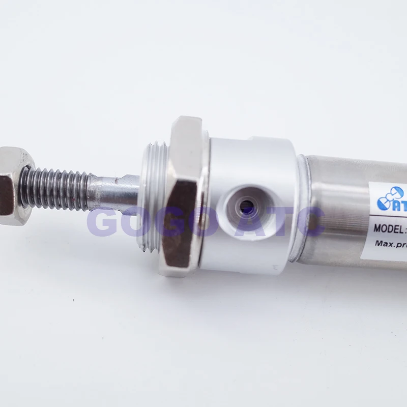 Fevas Pneumatic Stainless Air Cylinder 16MM Bore Have 25-500mm Stroke Color: MA16-100-S-CA MA16X150-S-CA Double Action Mini Round Cylinders Fevas Pneumatic Stainless Air Cylinder 16MM Bore Have 25-500mm Stroke Color: MA16-100-S-CA MA16X150-S-CA Double Action Mini Round Cylinders