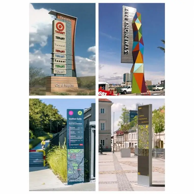 Guide Sign Rectangle Theme Park Outdoor Vertical Rectangle Guide Signs Scenic Luminous ...
