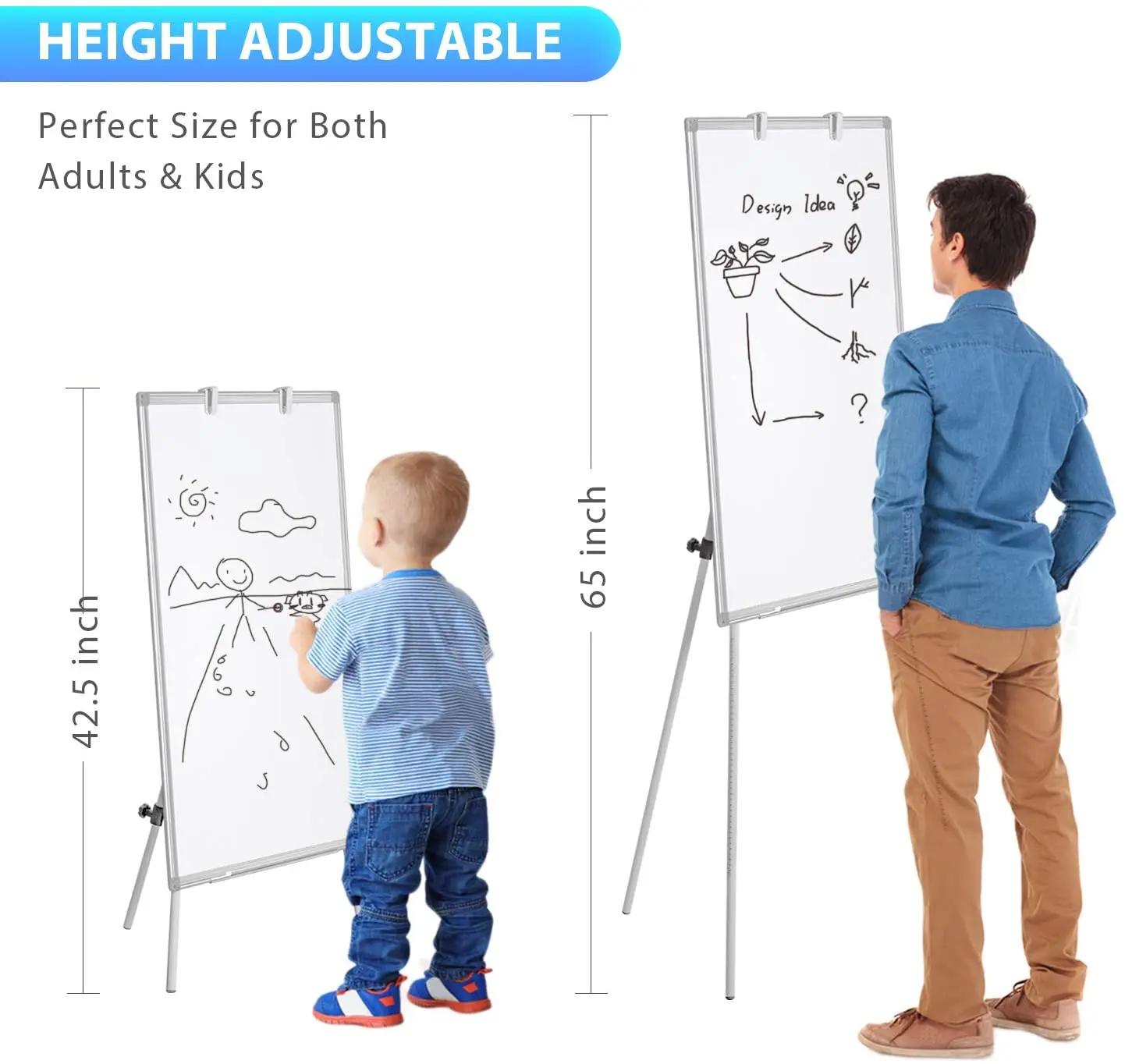 Easel White Board Tripod Whiteboard Portable Dry Erase Board