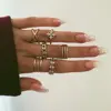 Individual Chain Ring Point Diamond Cross Gloss Ring 8 Piece Set Simple Ring