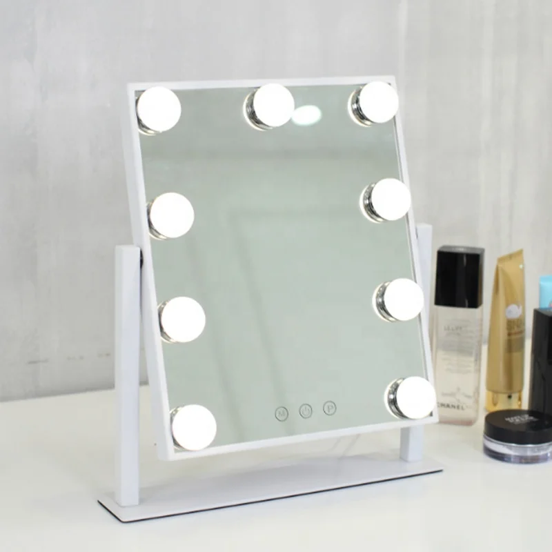 Beautiful desktop makeup Hollywood mirror tricolor lamp Hollywood style light bulb led mirror
