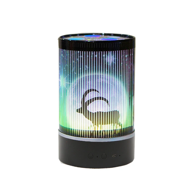 Unique led 3d night light kids home decoration 7-color changing revolving remote control usb animal table lamp bt speaker - ANKUX.COM