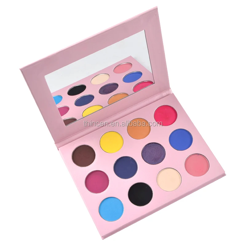 Girls Makeup Low MOQ Customized Packaging Pink Eyeshadow Palette With Mirror