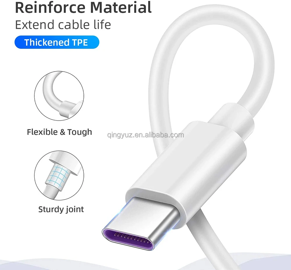 1m 2m Usb Type C Cable 5a Quick Charge 3.0 For Huawei Samsung Note 9