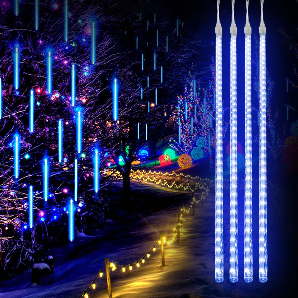 2020 Waterproof Meteor Shower Rain Tubes 110V 220V  LED String Light For Christmas Garden Decoration