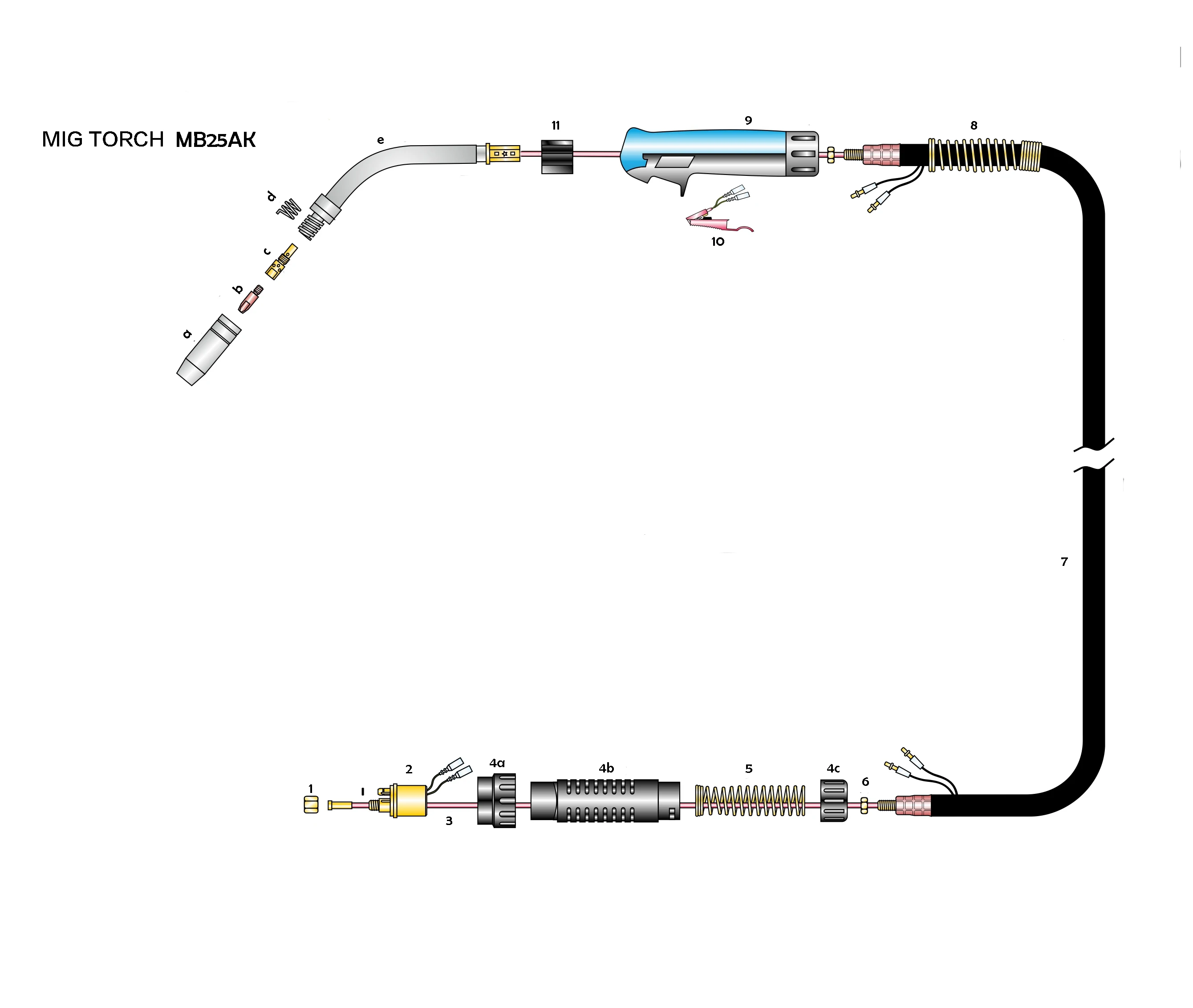 25ak Torch Parts Welding Gas Cutting Mig Welding Torches Buy Gas